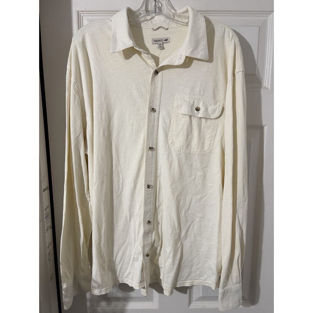 Toad & Co Primero Button Long Sleeve Shirt Mens Sz XXL Beige